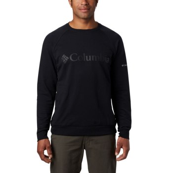 Columbia Lodge Crew Big, Sudaderas Negros Para Hombre | 826539-ZWY